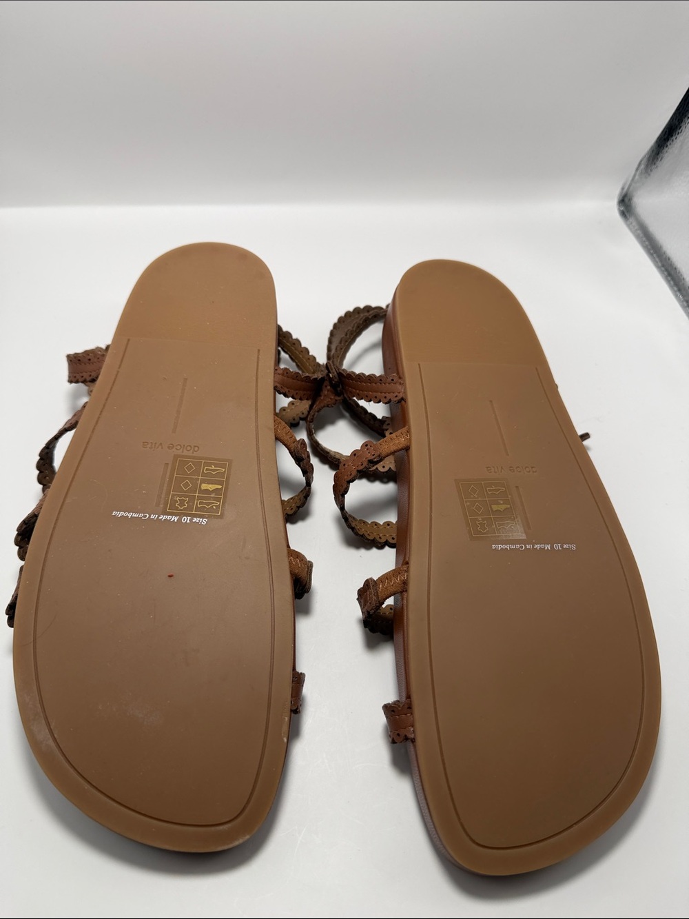 Dolce Vita Susana Anthropologie Cognac Leather Gladiator Sandals 10 NEW - Picture 6 of 7